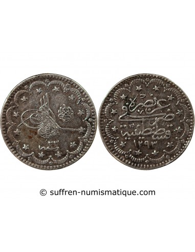 EMPIRE OTTOMAN, ABDULHAMID II - 5 KURUS ARGENT 1292/33 (1907)