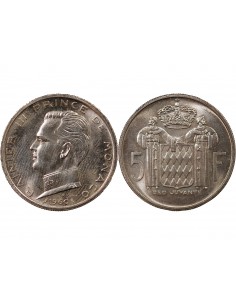 MONACO, RAINIER III - 5 FRANCS ARGENT 1960 2