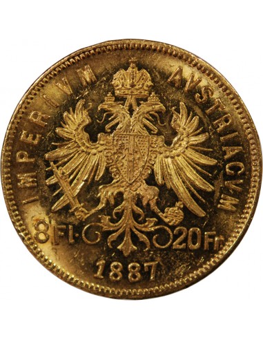 AUTRICHE, FRANCOIS JOSEPH Ier - 20 FRANCS / 8 FLORINS OR 1887
