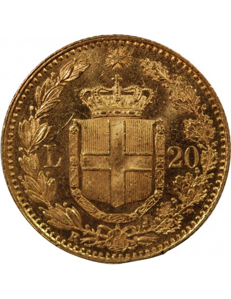 ITALIE, UMBERTO Ier - 20 LIRE OR 1893 R ROME