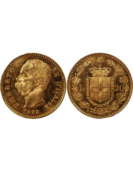 ITALIE, UMBERTO Ier - 20 LIRE OR 1893 R ROME