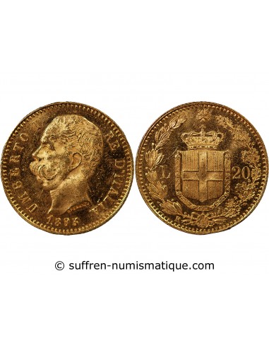 ITALIE, UMBERTO Ier - 20 LIRE OR 1893 R ROME