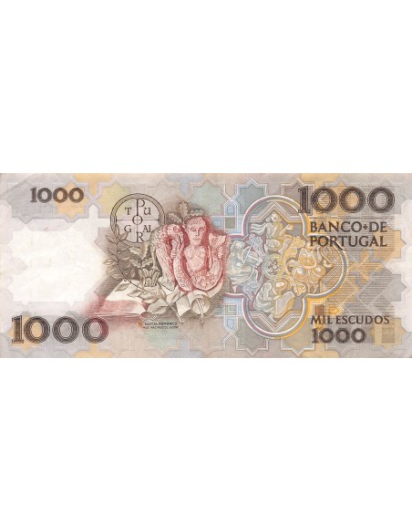 PORTUGAL, TEOFILO BRAGA - 1000 ESCUDOS 1990 - TB+