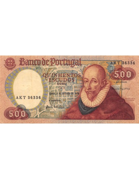 PORTUGAL, FRANCISCO SANCHES - 500 ESCUDOS 1979 - TTB