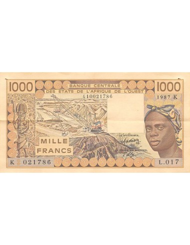 BANQUE DES ETATS DE L'AFRIQUE DE L'OUEST, SENEGAL - 1000 FRANCS 1987 - TTB+