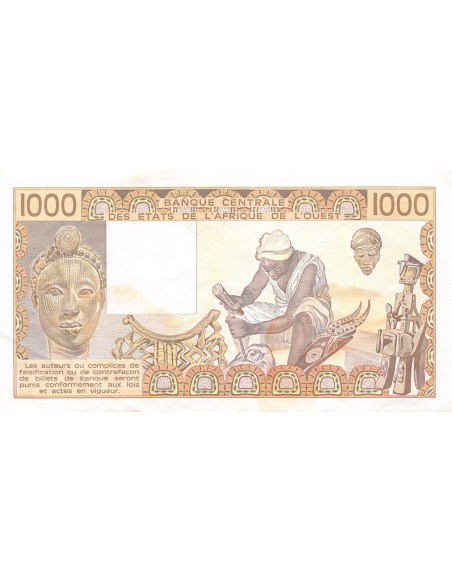 BANQUE DES ETATS DE L'AFRIQUE DE L'OUEST, TOGO - 1000 FRANCS 1988 - TTB+