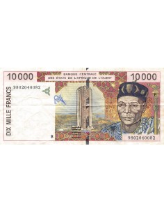 BANQUE DES ETATS DE L'AFRIQUE DE L'OUEST, BENIN - 10000 FRANCS 1998 - TB+ 2