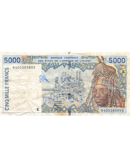 BANQUE DES ETATS DE L'AFRIQUE DE L'OUEST, SENEGAL - 5000 FRANCS 1994 - TB