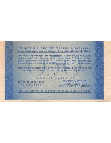 2e GUERRE MONDIALE - BON DE SOLIDARITE 50 CENTIMES 1941 - PSUP