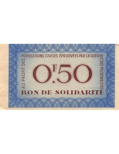 2e GUERRE MONDIALE - BON DE SOLIDARITE 50 CENTIMES 1941 - SUP