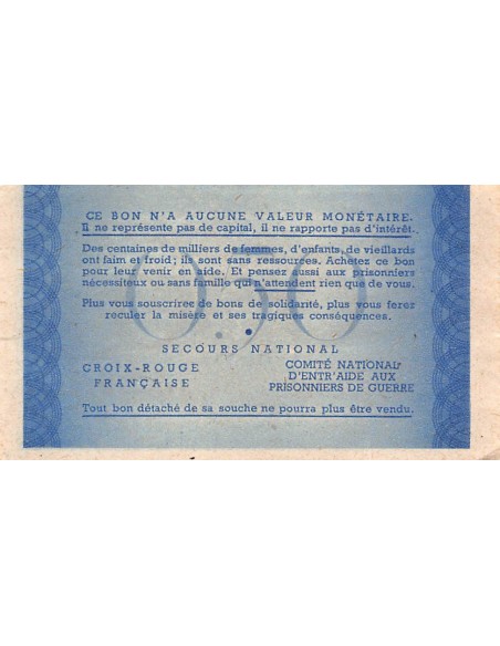 2e GUERRE MONDIALE - BON DE SOLIDARITE 50 CENTIMES 1941 - SUP