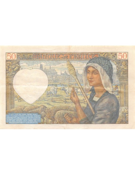 FRANCE, JACQUES COEUR - 50 FRANCS 24/04/1941 - SÉRIE V.74 - TTB