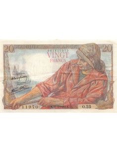 FRANCE, PÊCHEUR - 20 FRANCS 21/05/1942 - SÉRIE O.25 - TTB 2