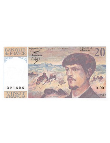 FRANCE - 20 FRANCS DEBUSSY 1980 - SÉRIE O.001 - P.NEUF