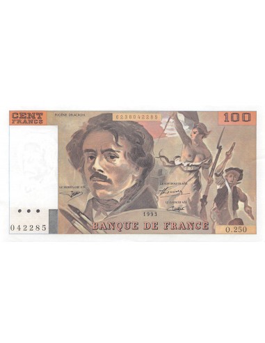 FRANCE, DELACROIX - 100 FRANCS 1993 - SERIE O.250 - SUP+