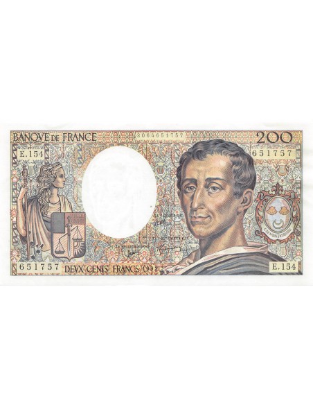 FRANCE, MONTESQUIEU - 200 FRANCS 1992 - SERIE E.154 - SUP