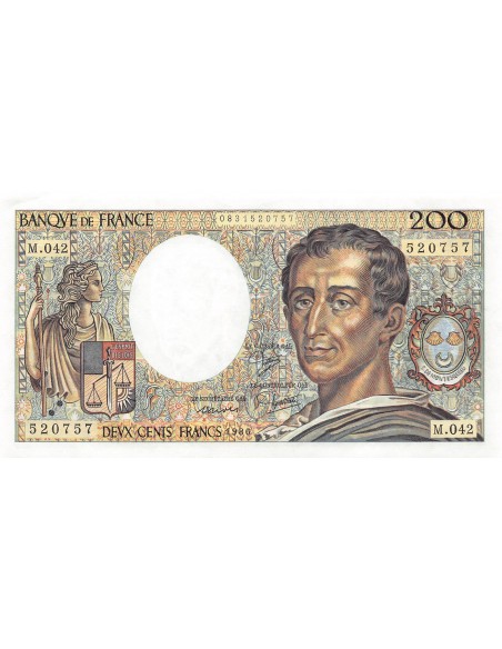 FRANCE, MONTESQUIEU - 200 FRANCS 1986 - SERIE M.042 - SUP