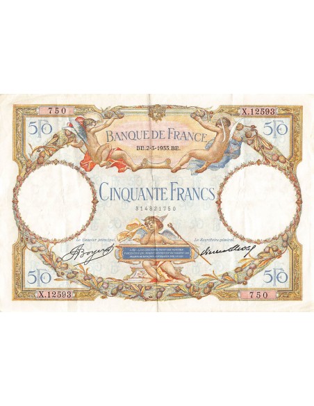 FRANCE, LUC-OLIVIER MERSON - 50 FRANCS 02/03/1933 - TTB