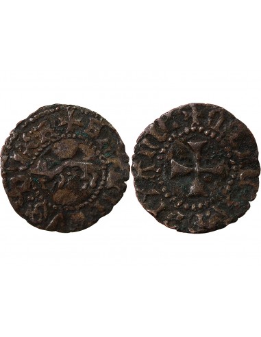 DUCHÉ DE BRETAGNE, FRANCOIS II - DENIER A L'HERMINE 1458 / 1488 RENNES