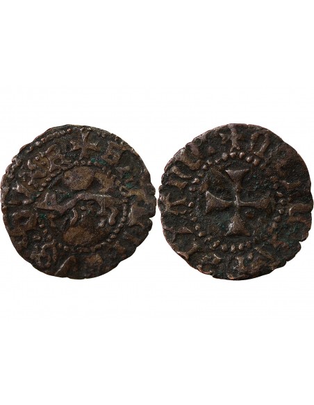 DUCHÉ DE BRETAGNE, FRANCOIS II - DENIER A L'HERMINE 1458 / 1488 RENNES