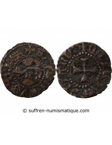 DUCHÉ DE BRETAGNE, FRANCOIS II - DENIER A L'HERMINE 1458 / 1488 RENNES