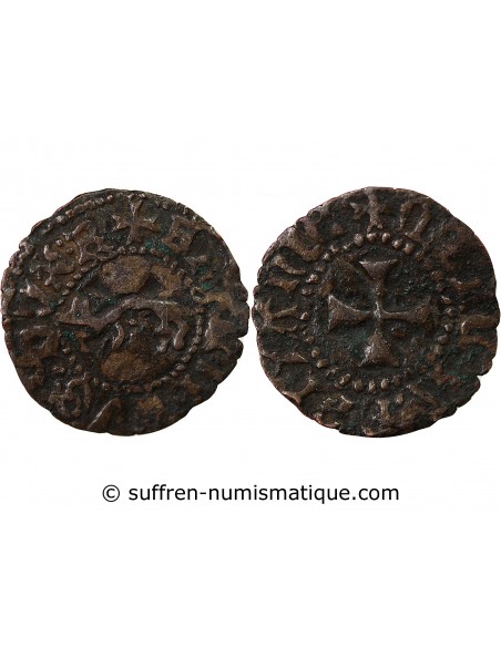 DUCHÉ DE BRETAGNE, FRANCOIS II - DENIER A L'HERMINE 1458 / 1488 RENNES