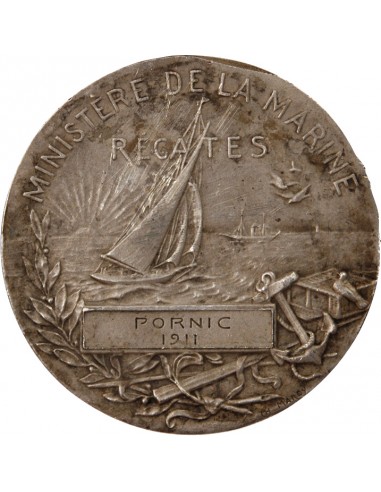 MINISTERE DE LA MARINE, REGATES - MEDAILLE ARGENT 1911 PORNIC
