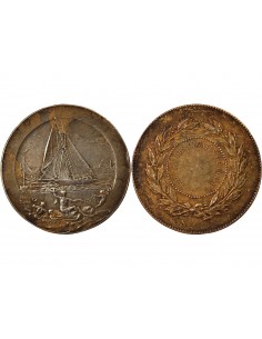 SOCIETE DES REGATES DE PORNIC - MEDAILLE ARGENT poinçon Corne (après 1879) 2