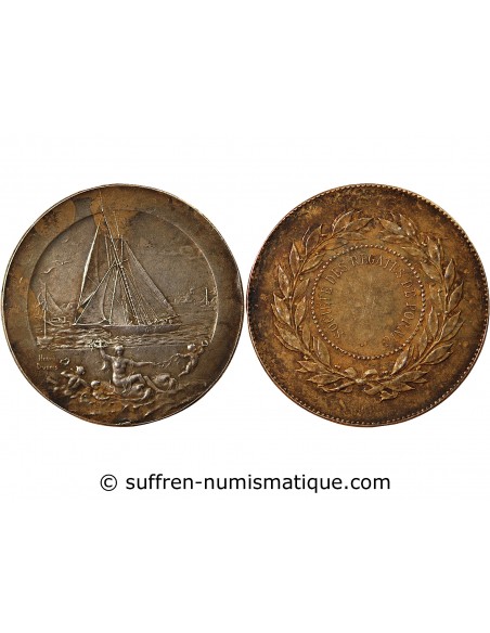 SOCIETE DES REGATES DE PORNIC - MEDAILLE ARGENT poinçon Corne (après 1879)