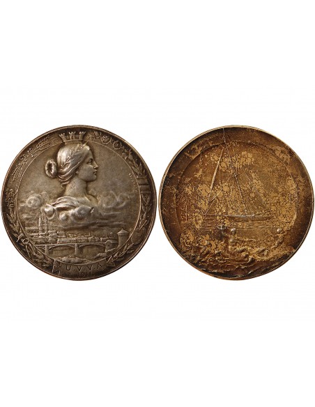 UNION DE LA VOILE ET DE LA VAPEUR D'ANGERS - MEDAILLE ARGENT 1911