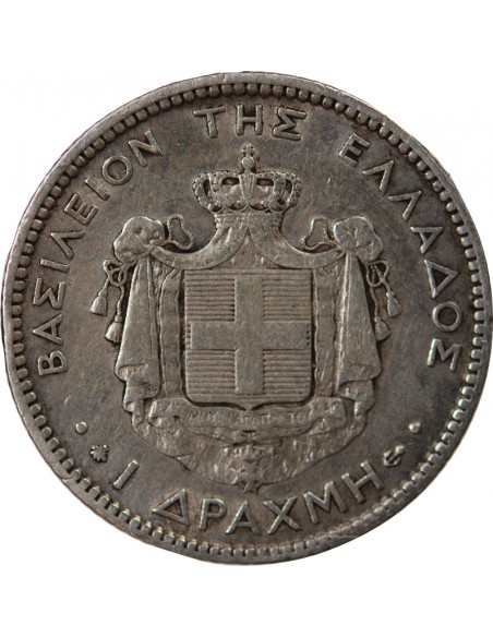 GRÈCE, GEORGES Ier - 1 DRACHME ARGENT 1868 A PARIS