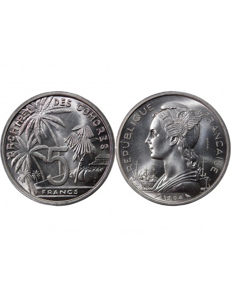 COMORES - 5 FRANCS 1964 ESSAI