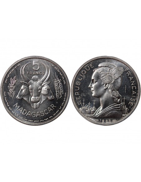 MADAGASCAR - 5 FRANCS 1953 ESSAI