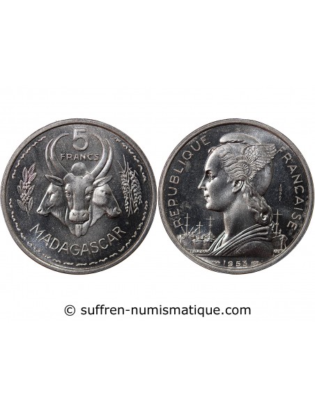 MADAGASCAR - 5 FRANCS 1953 ESSAI