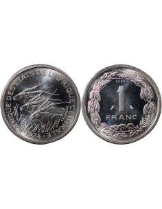 AFRIQUE CENTRALE - 1 FRANC 1974 ESSAI 2