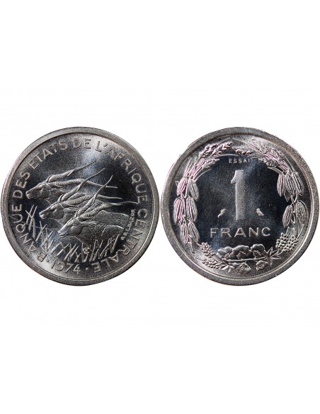 AFRIQUE CENTRALE - 1 FRANC 1974 ESSAI