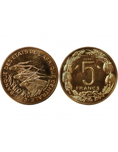 AFRIQUE CENTRALE - 5 FRANCS 1973 ESSAI