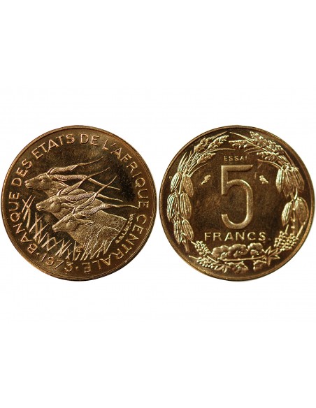 AFRIQUE CENTRALE - 5 FRANCS 1973 ESSAI