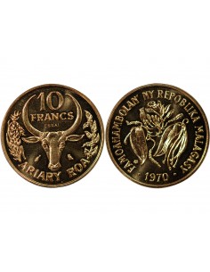 MADAGASCAR - 10 FRANCS 1970 ESSAI 2