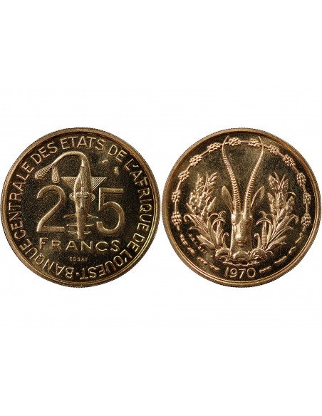AFRIQUE DE L'OUEST - 25 FRANCS 1970 ESSAI