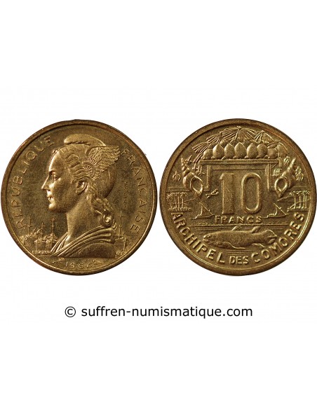 COMORES - 10 FRANCS 1964 ESSAI