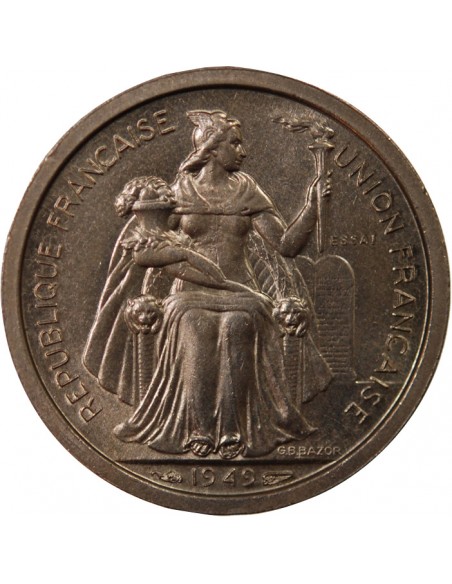 POLYNESIE FRANCAISE - 1 FRANC 1949 ESSAI