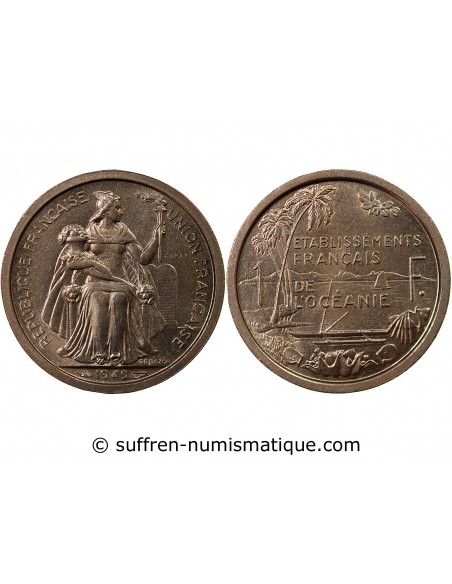 POLYNESIE FRANCAISE - 1 FRANC 1949 ESSAI