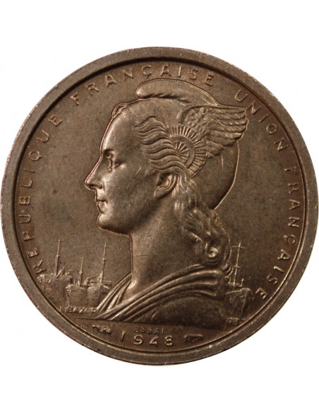 AFRIQUE OCCIDENTALE - 2 FRANCS 1948 ESSAI