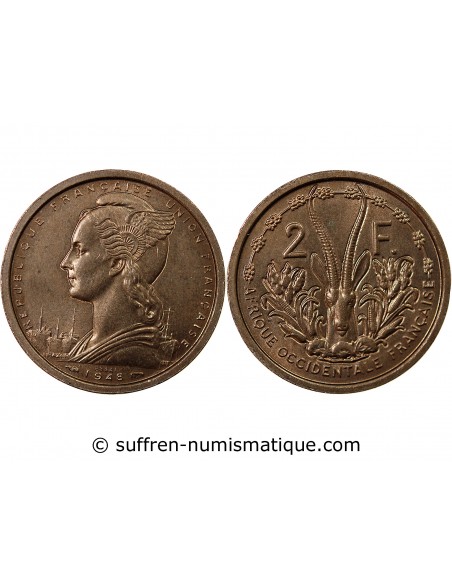 AFRIQUE OCCIDENTALE - 2 FRANCS 1948 ESSAI
