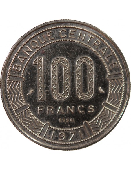 REPUBLIQUE CENTRAFRICAINE - 100 FRANCS 1971 ESSAI