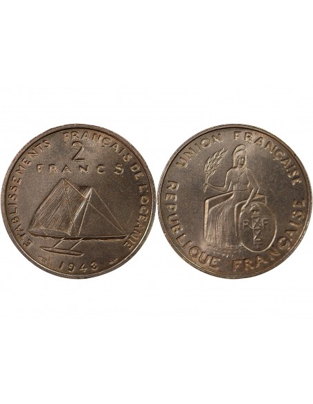 POLYNESIE FRANCAISE - 2 FRANCS 1948 ESSAI