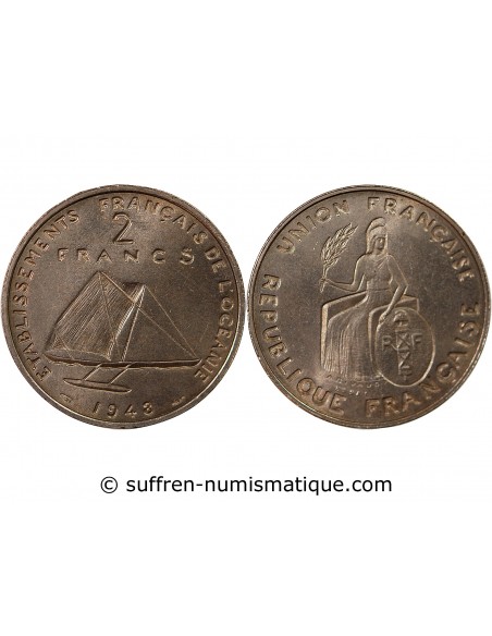 POLYNESIE FRANCAISE - 2 FRANCS 1948 ESSAI