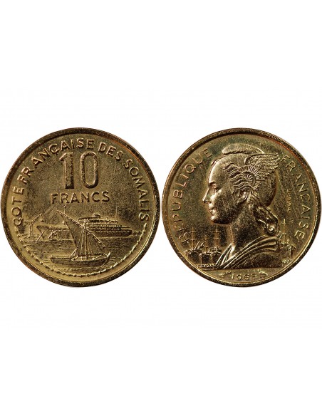 CÔTE FRANCAISE DES SOMALIS - 10 FRANCS 1965 ESSAI