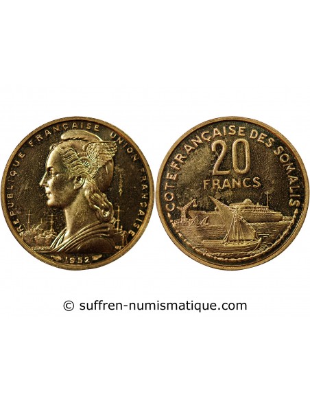 CÔTE FRANCAISE DES SOMALIS - 20 FRANCS 1952 ESSAI